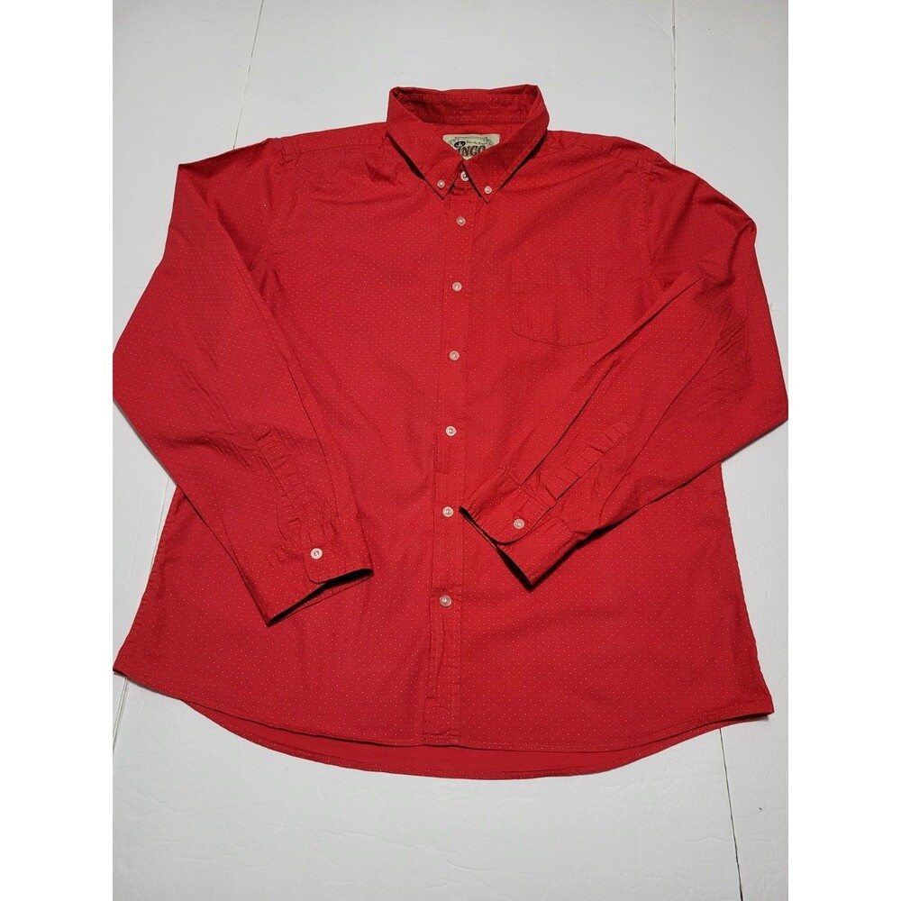 (#20) JNCO Button Up Long Sleeve Crown Brand 85 Casual Red Size Men's Slim XXL